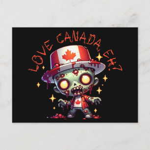 Carte Postale Fête du Canada des zombies