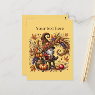 Carte Postale Fête du gnome saisonnier d'automne
