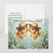 Carte Postale Fête du Poisson thème Texas MERCI (Devant / Derrière)