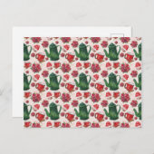 Carte Postale fête du thé de vacances aquarelle (Devant / Derrière)