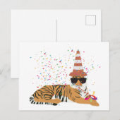Carte Postale Fête du Tigre - Les Animaux Font la Fête (Devant / Derrière)