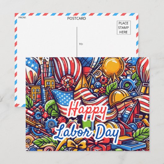 Carte Postale Fête du Travail (Devant / Derrière)