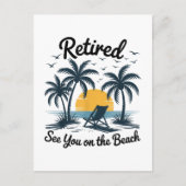 Carte Postale Fête Été Retraité À Vous Sur La Plage (Devant)