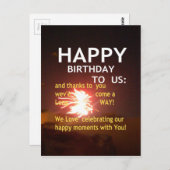 Carte Postale Fête Fireworks avec message Merci (Devant / Derrière)