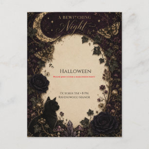 Carte Postale Fête Halloween gothique Roses, Lierre sombre, Papi