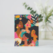 Carte Postale Fête internationale des femmes rose florale (Debout devant)