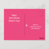 Carte Postale Fête internationale des femmes rose florale (Dos)