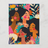 Carte Postale Fête internationale des femmes rose florale (Devant)