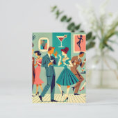 Carte Postale Fête Mid Century Modern La Danse du Martini (Debout devant)