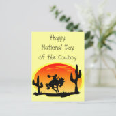 Carte Postale Fête Nationale du Cowboy Bronco Silhouette (Debout devant)