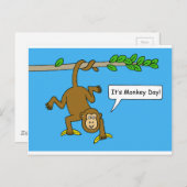 Carte Postale Fête nationale du singe 14 décembre (Devant / Derrière)