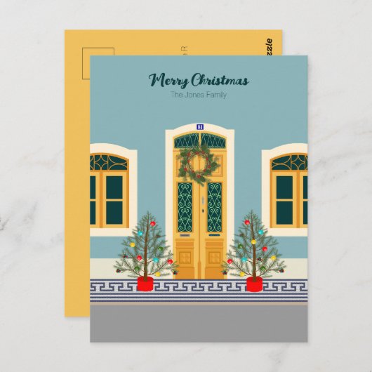 Carte Postale Fête Noël Portugais Maison Postcar (Devant / Derrière)