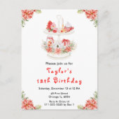 Carte Postale Fête Noël Thé Anniversaire Fête Rouge (Devant)