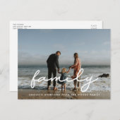 Carte Postale Fête photo de famille de script simple (Devant / Derrière)