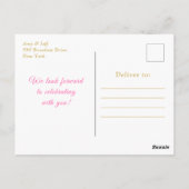 Carte Postale Fête prénatale d'hiver Flocons de neige dorés et r (Dos)