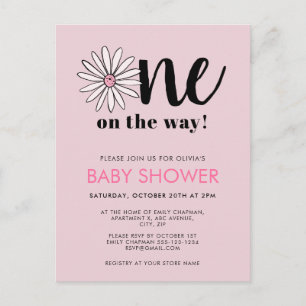 Carte Postale Fête Prénatale pour Bébé Fille Fleur de Pâquerette