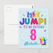 Carte Postale Fête sautée C'est mon anniversaire Trampoline Saut (Devant / Derrière)