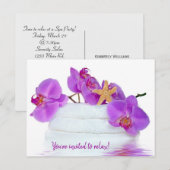 Carte Postale Fête spa avec Orchidées Invitation (Devant / Derrière)