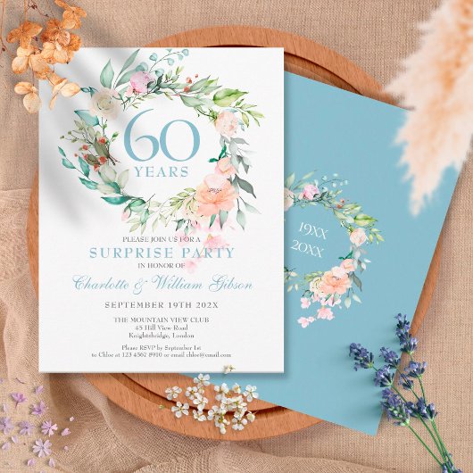 Carte Postale Fête surprise pour le 60e anniversaire de mariage 