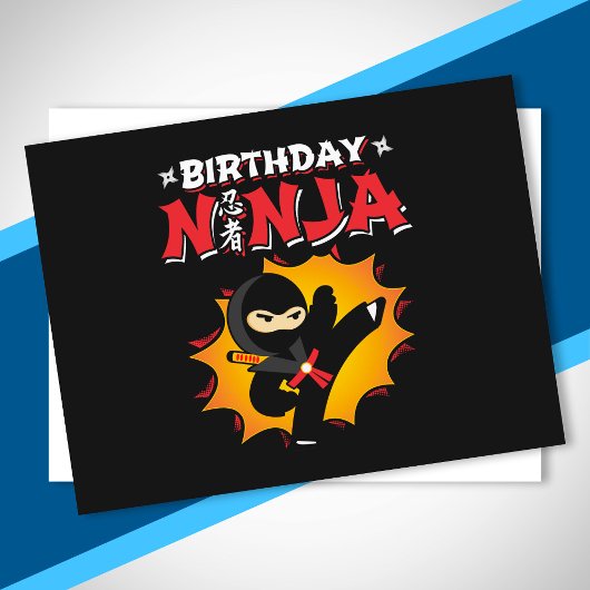Carte Postale Fête Thème Ninja d'Anniversaire - Conception d'Ann