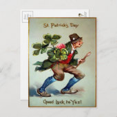 Carte Postale Fête vintage de la St. Patrick (Devant / Derrière)