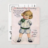 Carte Postale Fête vintage de la St Patrick (Devant / Derrière)