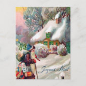 Carte Postale fête vintage Noël Père Noël Holiday (Devant)