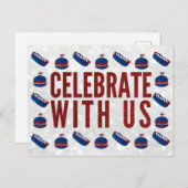 Carte Postale Fêter la Parties scintillant du 4 juillet (Devant / Derrière)