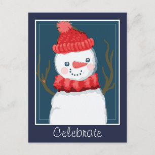 Carte Postale Fêter les fêtes Snowman