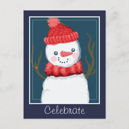 Carte Postale Fêter les fêtes Snowman (Devant)