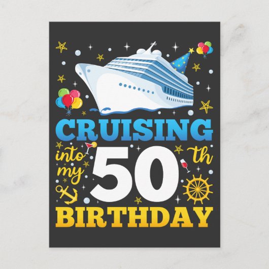 Carte Postale Fêter Mes 50 Ans En Croisière (Devant)