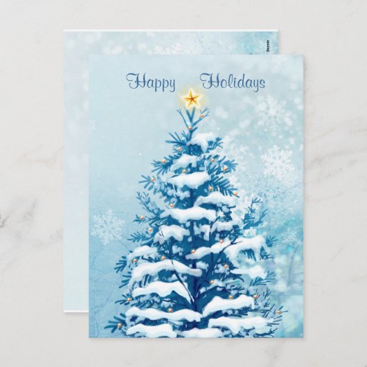 Carte postale Fêtes de Noël. Snowtree (Devant / Derrière)