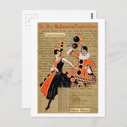 Carte Postale Fêtes d'Halloween (Devant / Derrière)