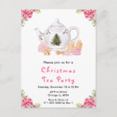 Carte Postale Fêtes Noël Tea Party rose (Devant)