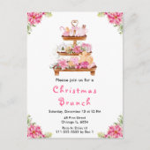 Carte Postale Fêtes Noël Tea Party rose (Devant)