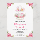 Carte Postale Fêtes Noël Tea Party rose (Devant)