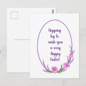 Carte Postale Fêtes romantiques couronnes Tulip fleurs Pâques (Devant / Derrière)