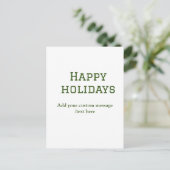 Carte Postale Fêtes vertes et simples Noël (Debout devant)