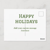 Carte Postale Fêtes vertes et simples Noël (Dos)