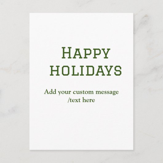 Carte Postale Fêtes vertes et simples Noël (Devant)