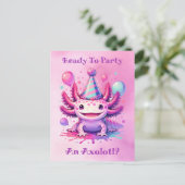 Carte Postale Fêtons l'anniversaire de la fille axolotl (Debout devant)