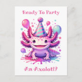Carte Postale Fêtons l'anniversaire de la fille axolotl (Devant)