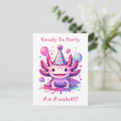Carte Postale Fêtons l'anniversaire de la fille axolotl (Debout devant)