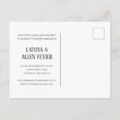 Carte Postale Fêtons l'événement informel de réception de mariag (Dos)