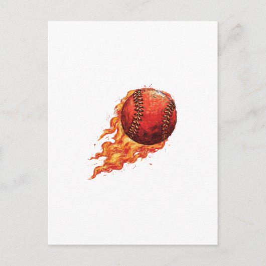 Carte Postale Feu Baseball (Devant)