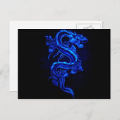 Carte Postale feu bleu-dragon-noir (Devant / Derrière)