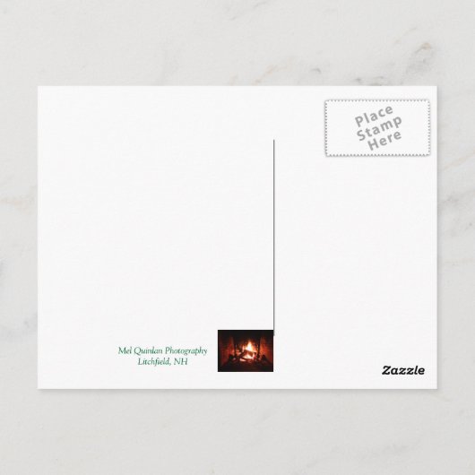 Carte Postale Feu dans la cheminée (Dos)