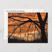 Carte Postale Feu dans le ciel d'hiver au matin (Devant / Derrière)