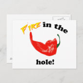 Carte Postale Feu dans le trou ! (Devant / Derrière)