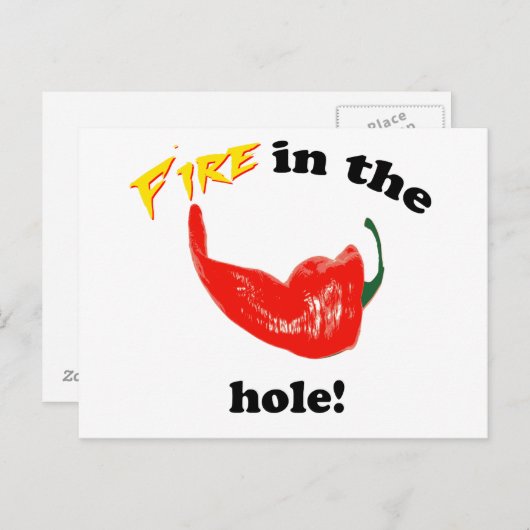 Carte Postale Feu dans le trou ! (Devant / Derrière)